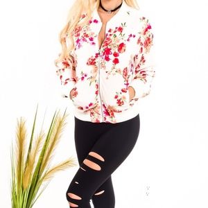 ⭐⭐NEW ARRIVAL⭐⭐Sexy Floral Rose Bomber Jacket